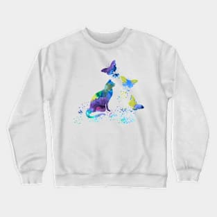 Cat and butterflies Crewneck Sweatshirt